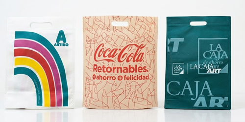 Bolsas ecológicas riñón o troquel con o sin fuelle inferior, medida 35x45+10